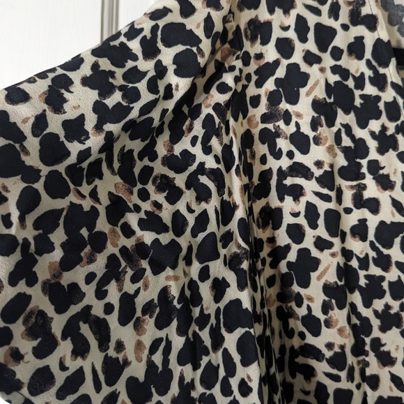 Rachel Roy Faux Wrap Dress Cream Black Leopard Animal Print Plus Size 3X $129.00 - Picture 10 of 11